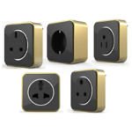 FAMO SINB-G1(AAOR)/UK 國際款系列 英式標準插座 (黑色面板) (鋁合金外圈) (可個別訂製)