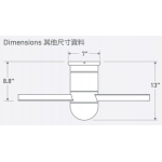 Modern Fan Co Cirrus Hugger 36" 天花吊扇 (摩打顏色: 白) (吊扇葉顏色: 白)