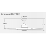 Iconic Dakota 60" 天花吊扇 (鉻銀色+柚木色)
