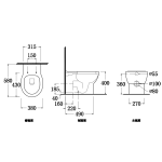 Walrus WR-130601 座地式碰牆高咀座廁 (不包含風琴喉)