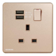Siemens 西門子 5UB81923PC04 DELTA®arina 13A 單位單極開關插座帶2個USB插頭 (玫瑰金)