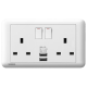 Siemens 西門子  5UB01633PC01 DELTA®seata 13A 雙位開關插座帶2個USB插頭 (白色)