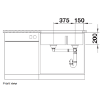 Blanco 525991 Subline 430/270-U 花崗岩廚用雙昇盤 (黑色 Black)