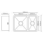 Goboss TW301 63厘米 不銹鋼廚房雙盆昇盤 (可左右安裝)