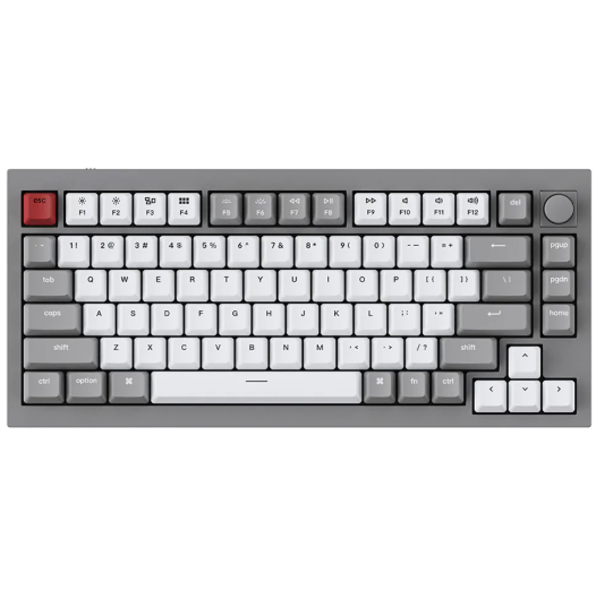 Keychron X0031VT23H Q1N1 QMK 自定義機械鍵盤 (太空灰RGB旋鈕可換軸/紅軸)