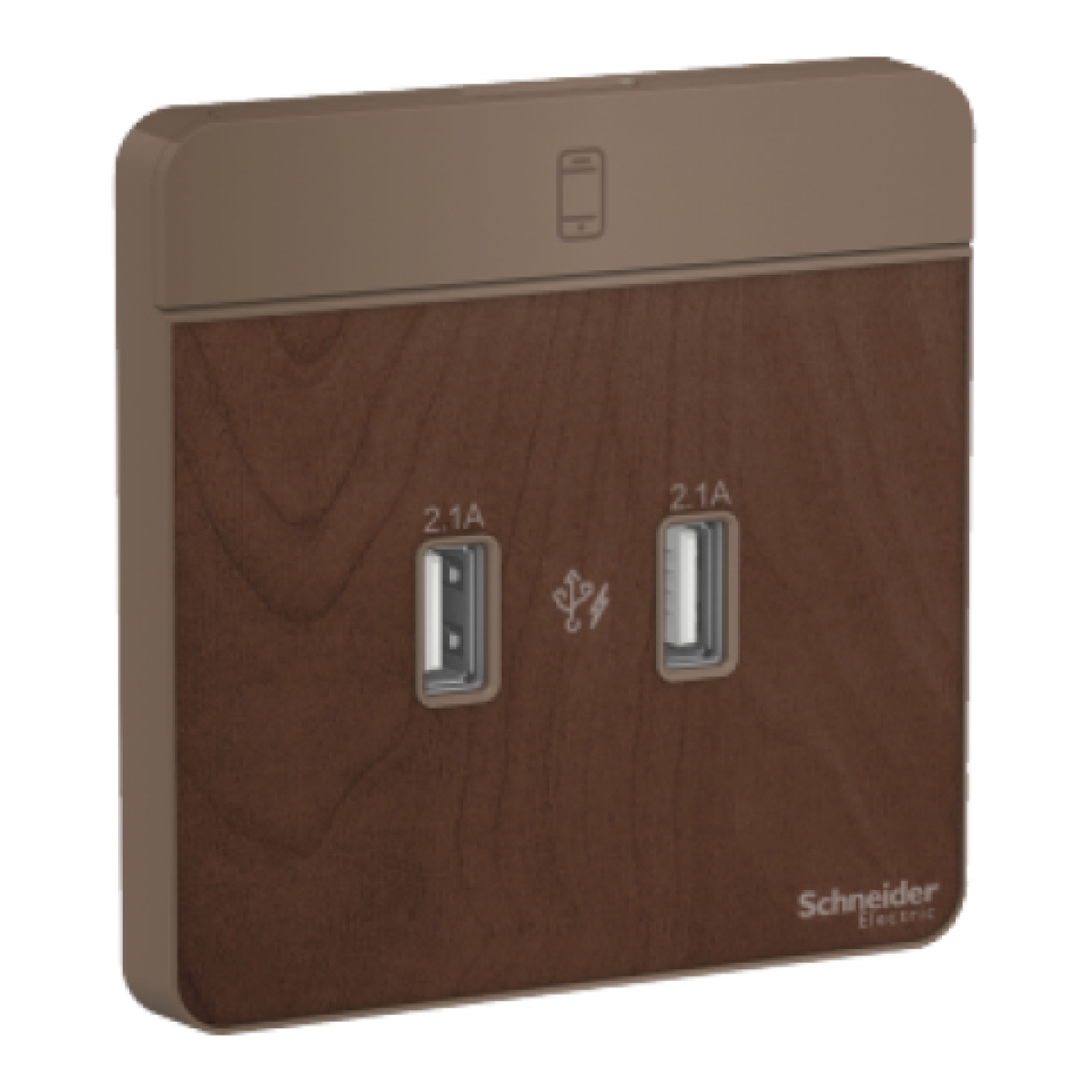 Schneider Electric 施耐德電氣 AvatarOn 兩位2.1A USB充電插座 (胡桃木) (E8332USB_WD_C5) Schneider Electric 施耐德電氣 AvatarOn 兩位2.1A USB充電插座 (胡桃木) (E8332USB_WD_C5)