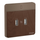 Schneider Electric 施耐德電氣 AvatarOn 兩位2.1A USB充電插座 (胡桃木) (E8332USB_WD_C5)