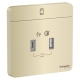 Schneider Electric 施耐德電氣 AvatarOn 兩位 21W Type A+C, PD+Quick Charger3.0 USB充電插座 (沉醉金) (E8332ACQUSB_WG_C5)