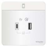 Schneider Electric 施耐德電氣 AvatarOn 兩位 21W Type A+C, PD+Quick Charger3.0 USB充電插座 (搪瓷白) (E8332ACQUSB_WE_C5)
