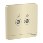 Schneider Electric 施耐德電氣 AvatarOn 兩位電視/收音機天線主板插座 (沉醉金) (E8332TVFMM_WG_C5)