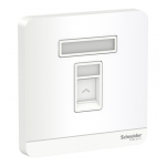 Schneider Electric 施耐德電氣 AvatarOn 單位RJ11四線電話插座，Keystone面板備防塵活門 (搪瓷白) (E8331RJS4_WE_C5)