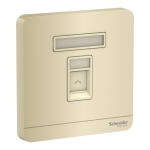Schneider Electric 施耐德電氣 AvatarOn 單位RJ11四線電話插座，Keystone面板備防塵活門 (沉醉金) (E8331RJS4_WG_C5)