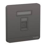Schneider Electric 施耐德電氣 AvatarOn 單位RJ11四線電話插座，Keystone面板備防塵活門 (石墨灰) (E8331RJS4_DG_C5)