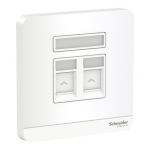 Schneider Electric 施耐德電氣 AvatarOn 兩位RJ11四線電話插座，Keystone面板備防塵活門 (搪瓷白) (E8332RJS4_WE_C5)