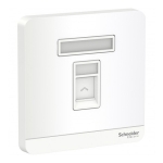 Schneider Electric 施耐德電氣 AvatarOn 單位RJ45八線5e類數據插座，Keystone面板備防塵活門 (搪瓷白) (E8331RJS5_WE_C5)