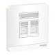 Schneider Electric 施耐德電氣 AvatarOn 兩位RJ45八線5e類數據插座，Keystone面板備防塵活門 (搪瓷白) (E8332RJS5_WE_C5)
