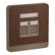 Schneider Electric 施耐德電氣 AvatarOn 兩位RJ45八線5e類數據插座，Keystone面板備防塵活門 (胡桃木) (E8332RJS5_WD_C5)