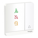 Schneider Electric 施耐德電氣 AvatarOn 10A單位門鐘按掣帶"請勿打擾"、"請即清理"及"敬請等候" 顯示圖像 (搪瓷白) (E8331BPDMW_WE_C5)
