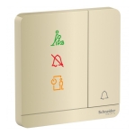 Schneider Electric 施耐德電氣 AvatarOn 10A單位門鐘按掣帶"請勿打擾"、"請即清理"及"敬請等候" 顯示圖像 (沉醉金) (E8331BPDMW_WG_C5)
