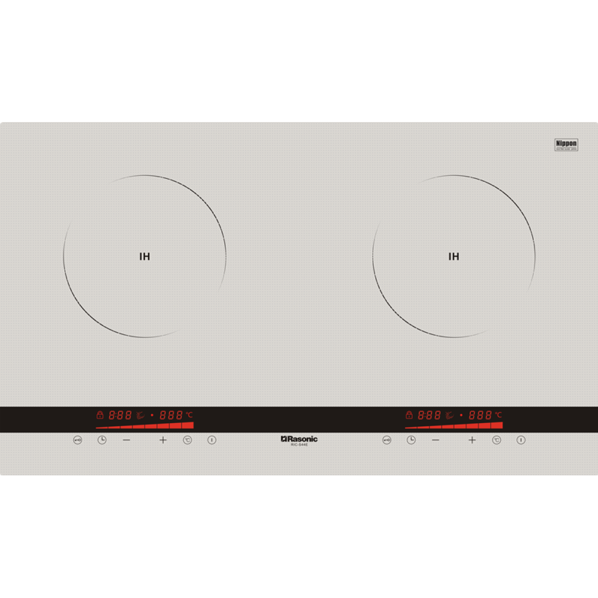 Rasonic 樂信 RIC-S44E 73厘米 4400W 嵌入/座檯式 雙頭電磁爐 (日本防滑微晶石面板+過熱斷電)