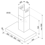 Smeg KBT1200XE 120厘米 690m³/h 煙囪式抽油煙機