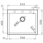 Pyramis 百利美 070045111 Istros 花崗岩廚房昇盤 (61x50) 1B (淺啡色)