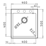 Pyramis 百利美 070043711 Istros 花崗岩廚房昇盤 (46x50) 1B (雪白色)