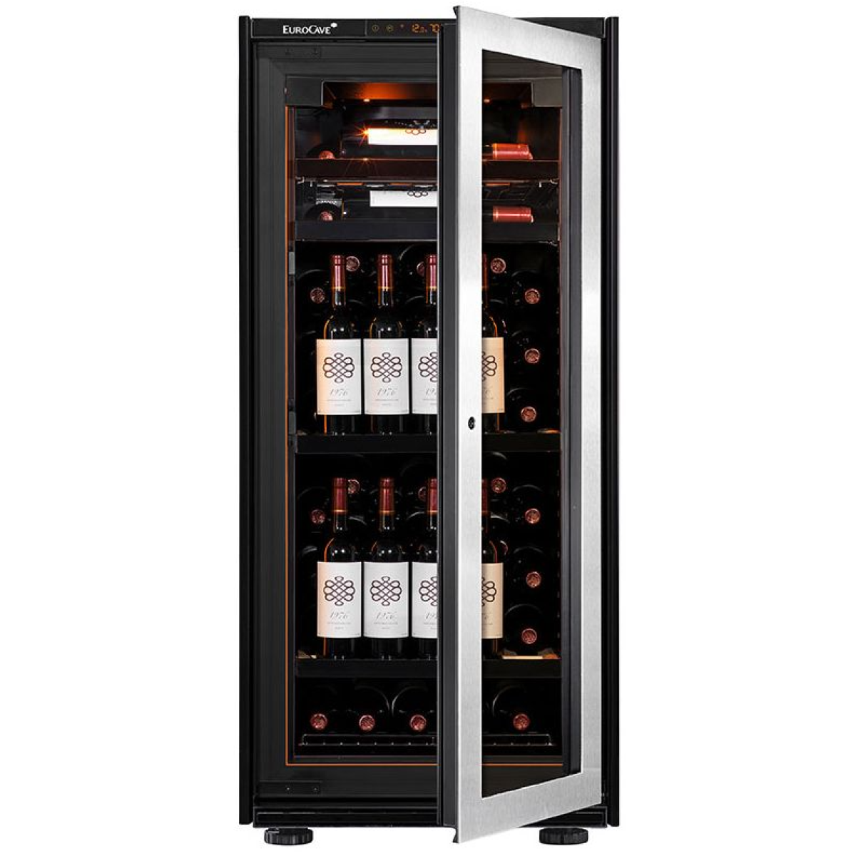 EuroCave V-INSP-M 59瓶 嵌入式單溫區紅酒櫃 (2滑架及2木架)(不銹鋼玻璃門)