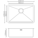 Goboss TW106 63厘米 不銹鋼單鋅盤 (檯下款)