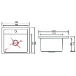 Goboss TS-1A4548-GY 45厘米 花崗石單鋅盤 (檯面款) (淺灰色)