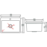 Goboss TS-1A6847-GY 68厘米 花崗石單鋅盤 (檯面款) (淺灰色)