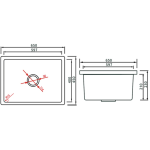 Goboss TS-1U6545-BK 65厘米 花崗石單鋅盤 (檯下款) (黑色)