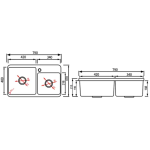 Goboss TS-2A7947-BK 79厘米 花崗石雙鋅盤 (檯面款) (黑色)