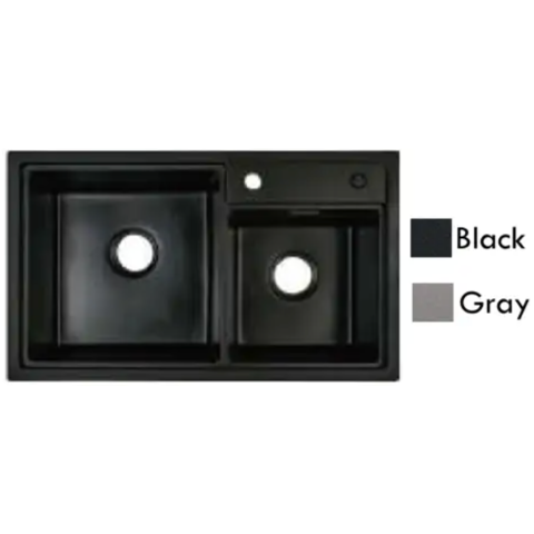 Goboss TS-2A7947-GY 79厘米 花崗石雙鋅盤 (檯面款) (淺灰色)