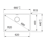 Franke MRG-610-62-OX Maris MRG 花崗岩檯面/檯底單昇盆 (瑪瑙黒色)
