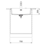 Franke MRG-610-62-OX Maris MRG 花崗岩檯面/檯底單昇盆 (瑪瑙黒色)