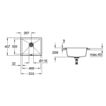 Grohe 31654AP0 石英石嵌入/檯底單昇盤 (黑色)