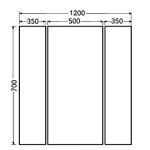 Goboss AD312070-A 三門LED鏡櫃 (W1200 x H700)