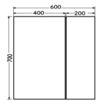Goboss AD206070-A 雙門LED鏡櫃 (W600 x H700)