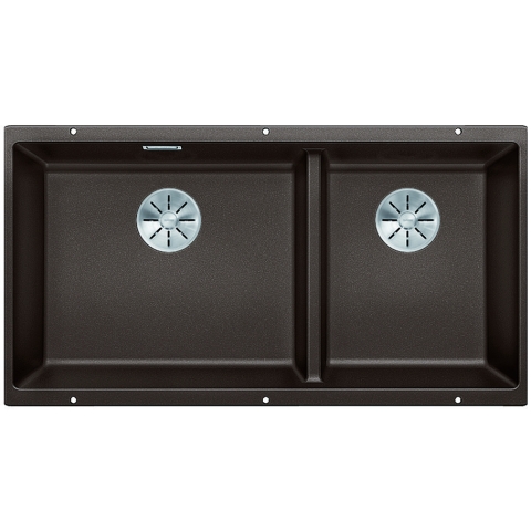 Blanco 523593 Subline 480/320-U 雙盆昇盤 (咖啡色 Coffee)