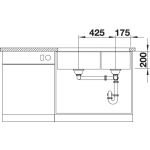 Blanco 523593 Subline 480/320-U 雙盆昇盤 (咖啡色 Coffee)