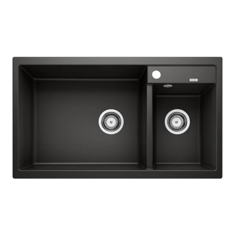 Blanco 525936 Metra 9 花崗岩廚房檯上雙星鋅盆 (黑色 Black)