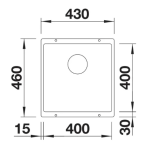 Blanco 525990 Subline 400-U 花崗岩石盆檯底單星盆 (黑色 Black)
