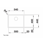 Blanco 526243 Zerox 500-U 不銹鋼檯底單星盆 (黑鋼 Dark Steel)