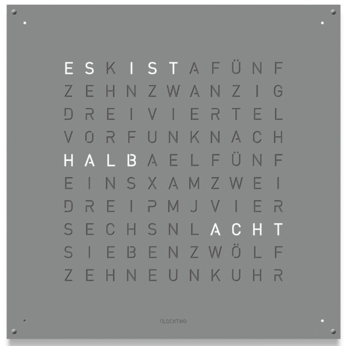 Qlocktwo LGENGPPC Large 掛鐘 (灰胡椒)