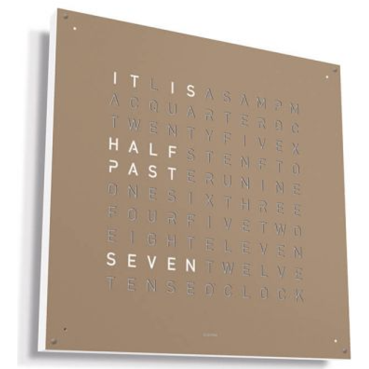 Qlocktwo LGENHAPC Large 掛鐘 (榛子色)