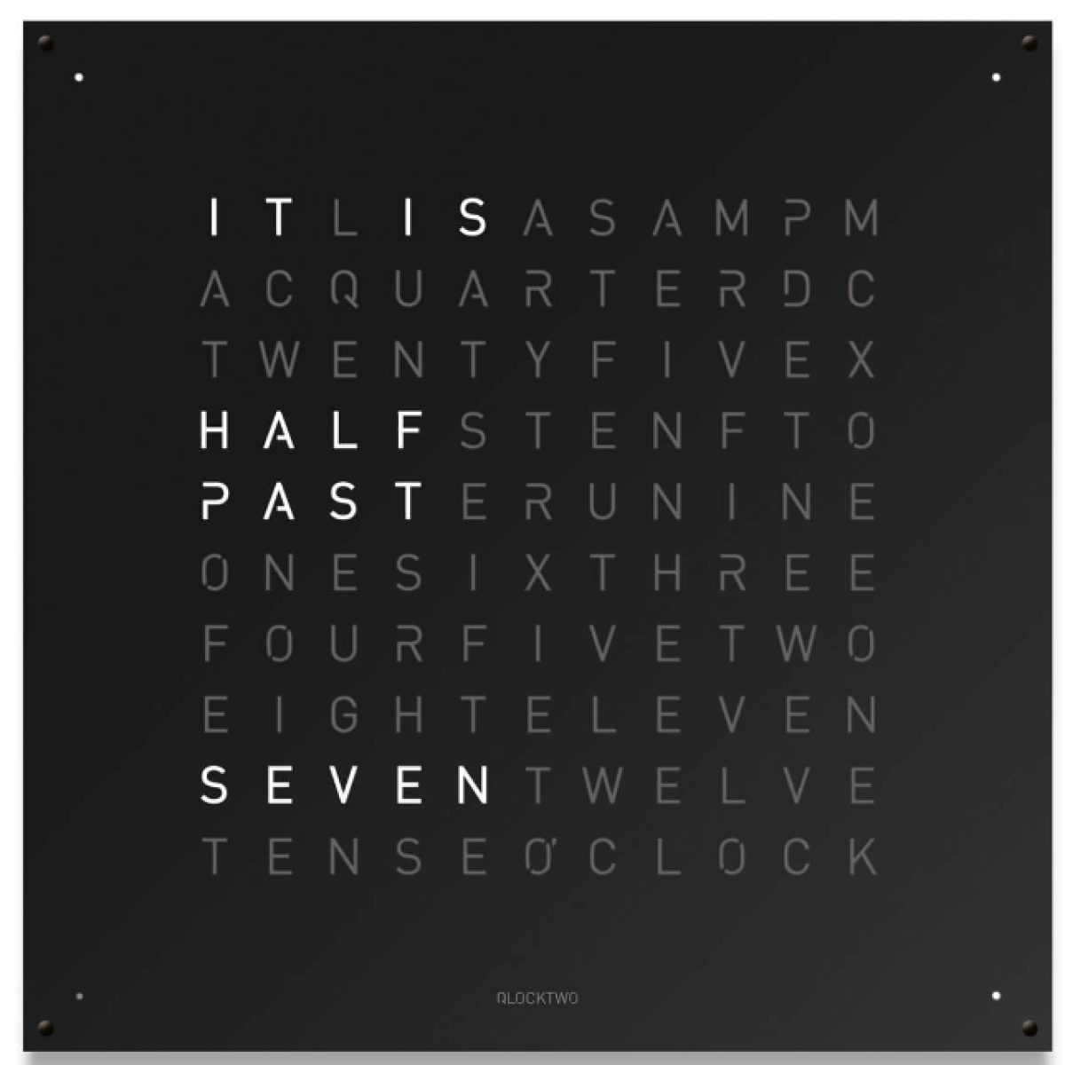 Qlocktwo LGENBLPC Large 掛鐘 (黑胡椒)