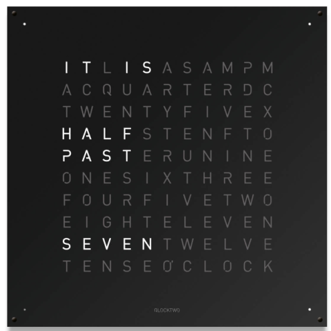 Qlocktwo LGENBLPC Large 掛鐘 (黑胡椒)