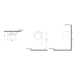 Huida H0858B 背入背出掛牆小便器