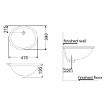 Huida H0602 470x390mm 台下面盆